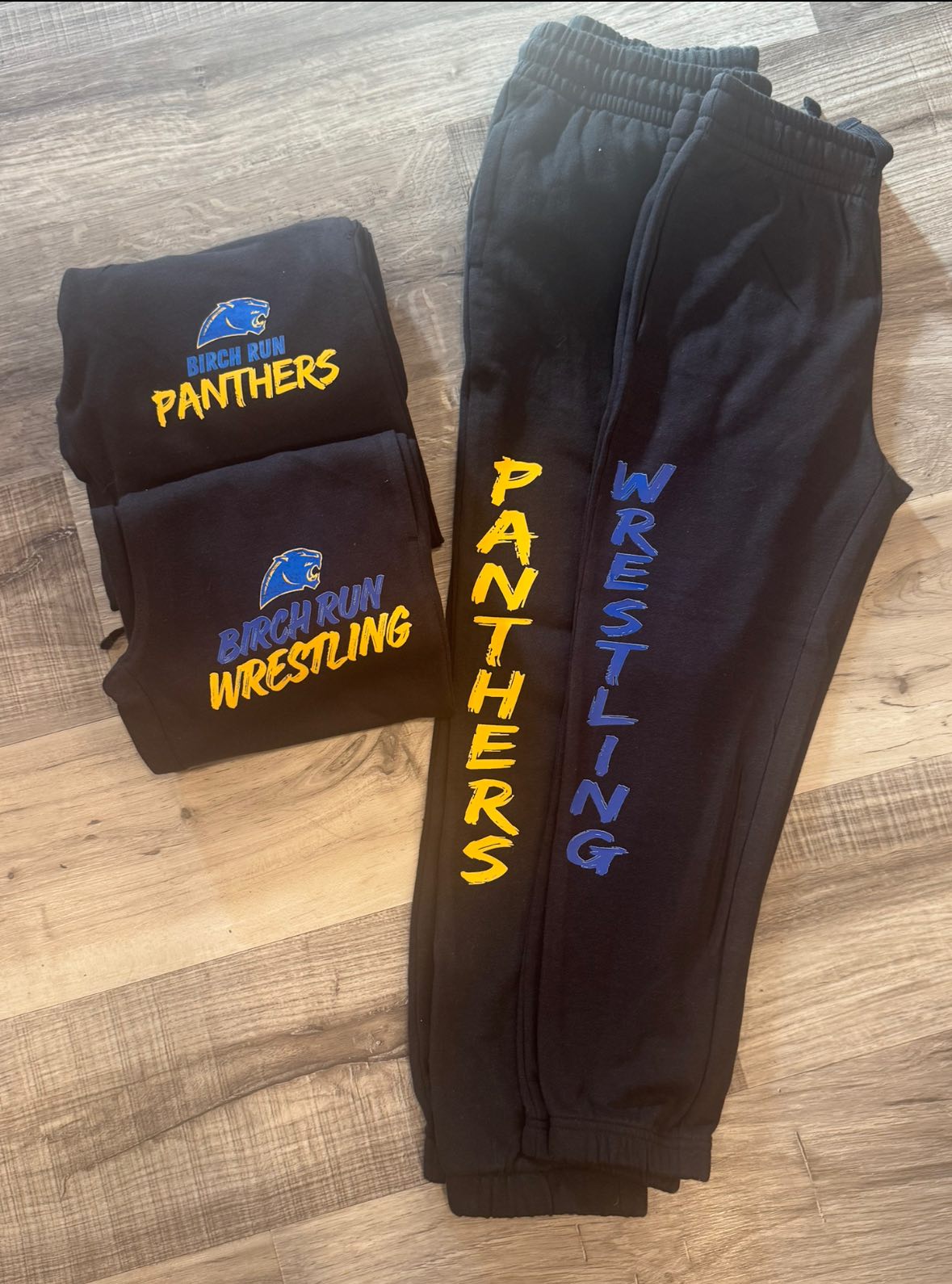Birch Run Wrestling Sweatpants - Panthers design on leg
